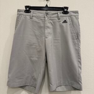 Adidas Men's Three Stripe Golf Athletic Shorts Sz 3 Light Gray Poly Performance